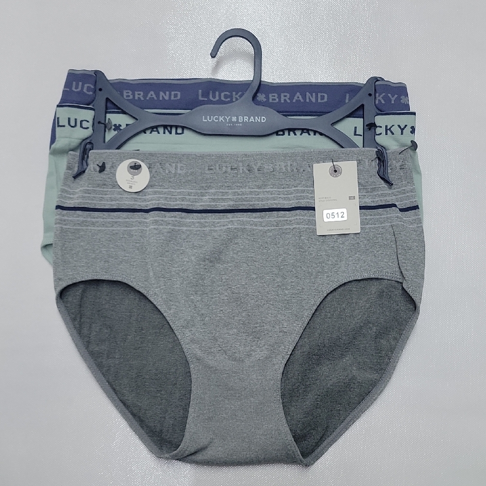 Lucky Brand Women's Gray and Blue Underwear Set